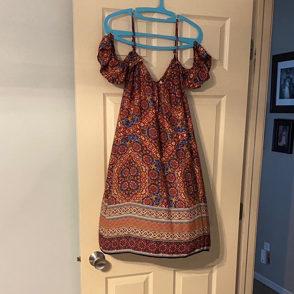 Xhilaration Multicolor Off-Shoulder Mini Dress